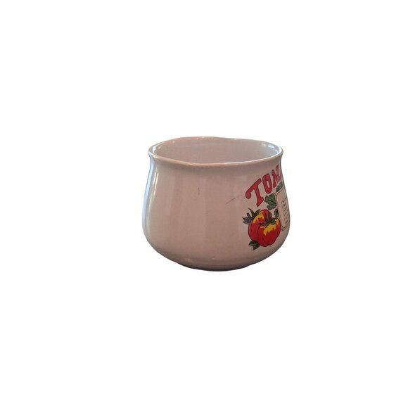 Vintage TOMATO SOUP With Recipe Soup Stoneware Bowl Mug Crock Cup Collectible - Picture 4 of 8